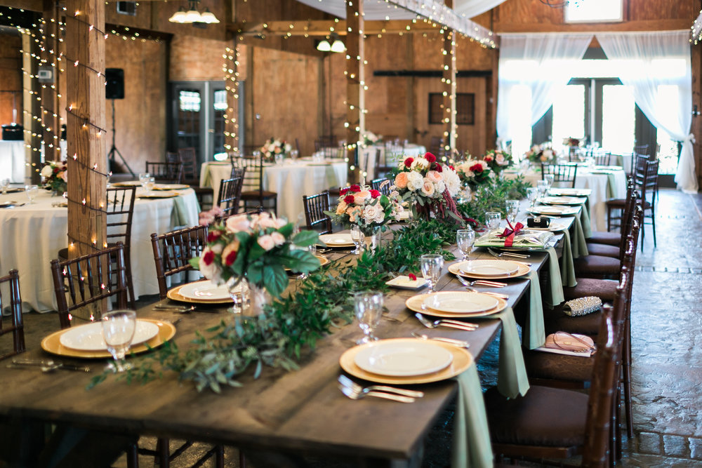 Farm Table Centerpiece at Bluemont Vineyard Wedding