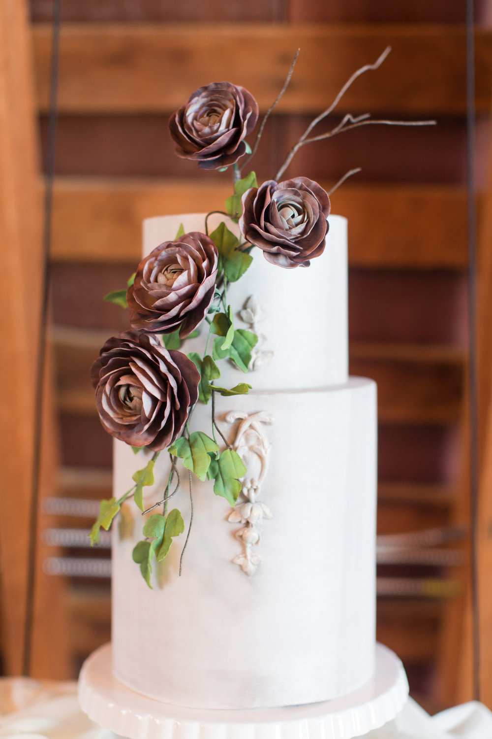 Wedding cake with ranunculus