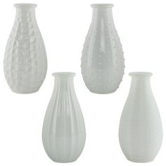 Assorted Milk Glass Bud Vases