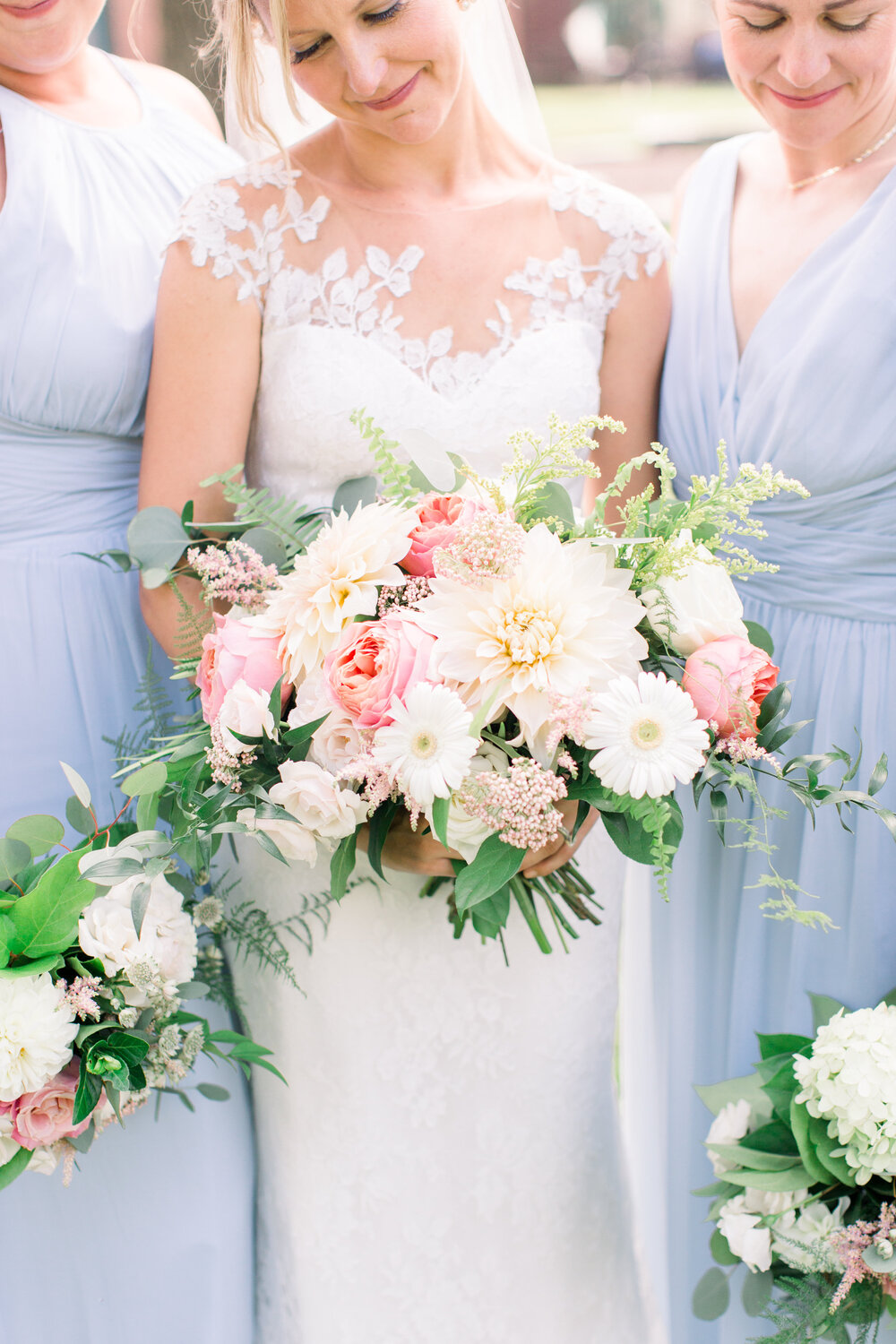 Stunning Bridal bouquet with cafe au lait dahlias