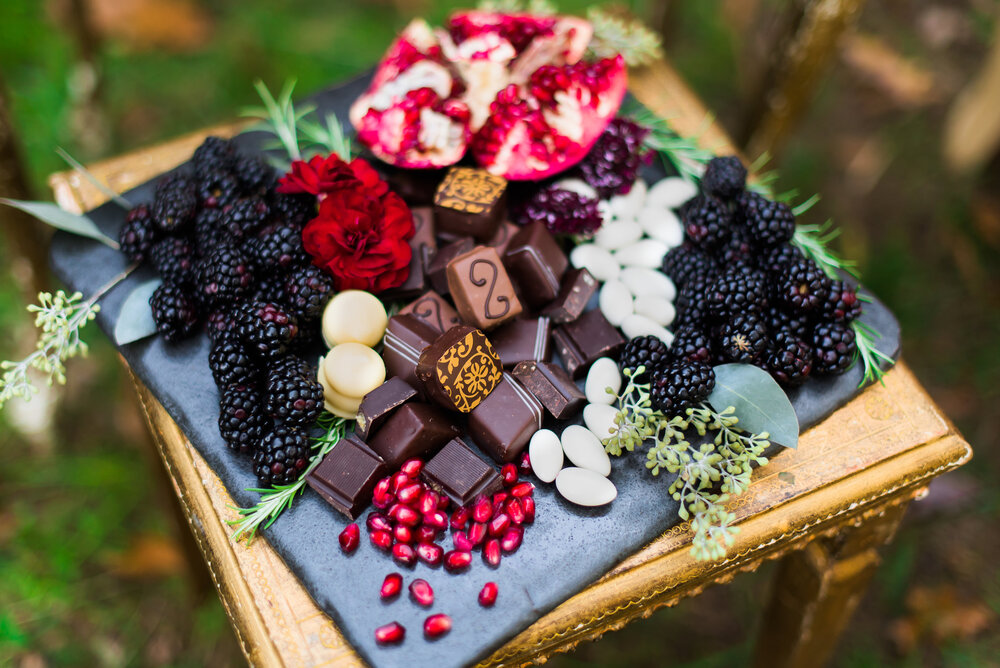 Chocolates and berries 