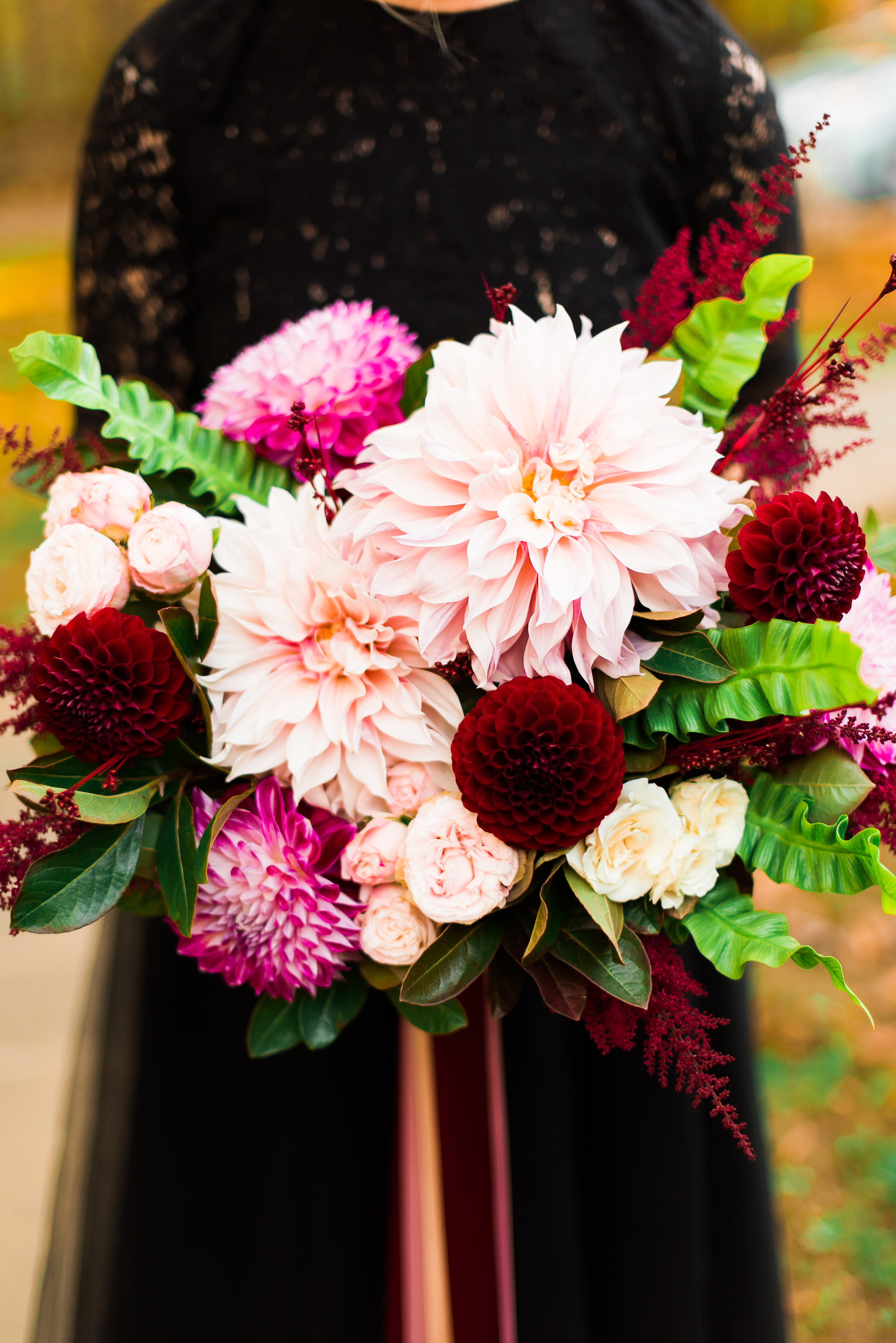Bridal bouquet with dahlias