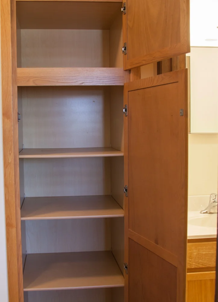 Large bathroom storage area