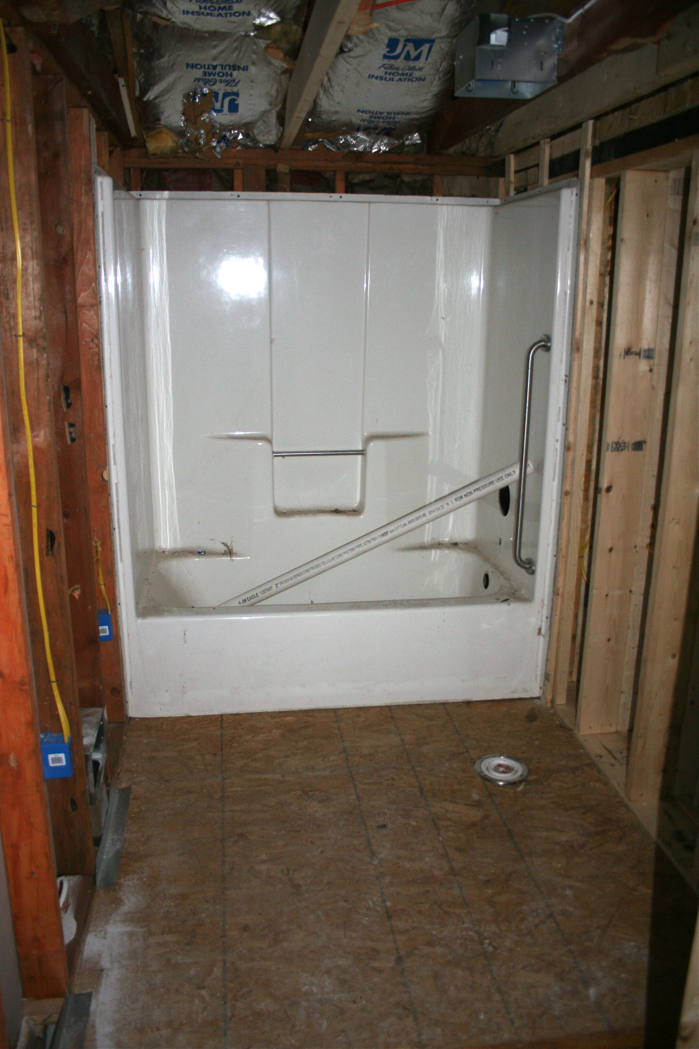 The new, spacious three-piece bathroom.
