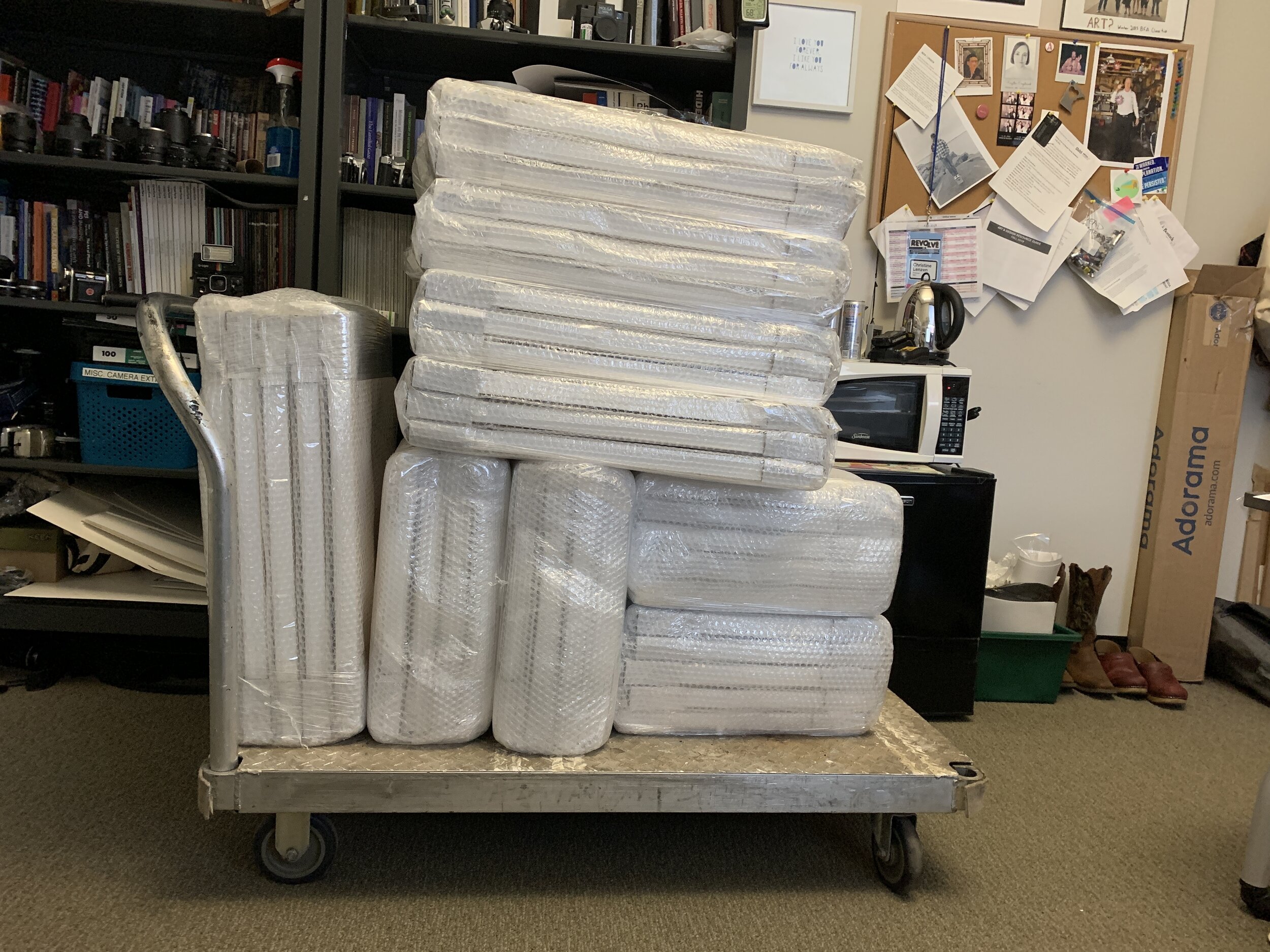  Bonus Image: Here’s a shot of all 35 pieces bubble wrapped and ready to drive to Escanaba. 