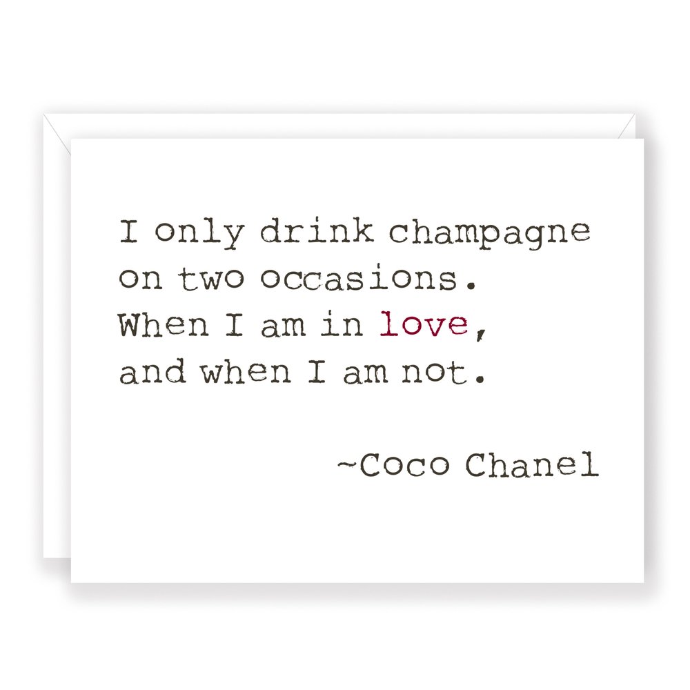 Coco Chanel INSPIRED Champagne Quote Poster / Print