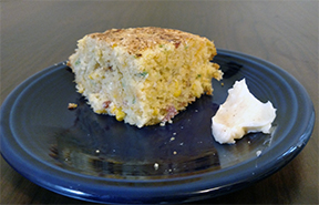 Zach's Jalapeño bacon cheddar corn bread with oven roasted corn + Chacha Lima honey butter. GG + GGX + Cha-cha Lima!