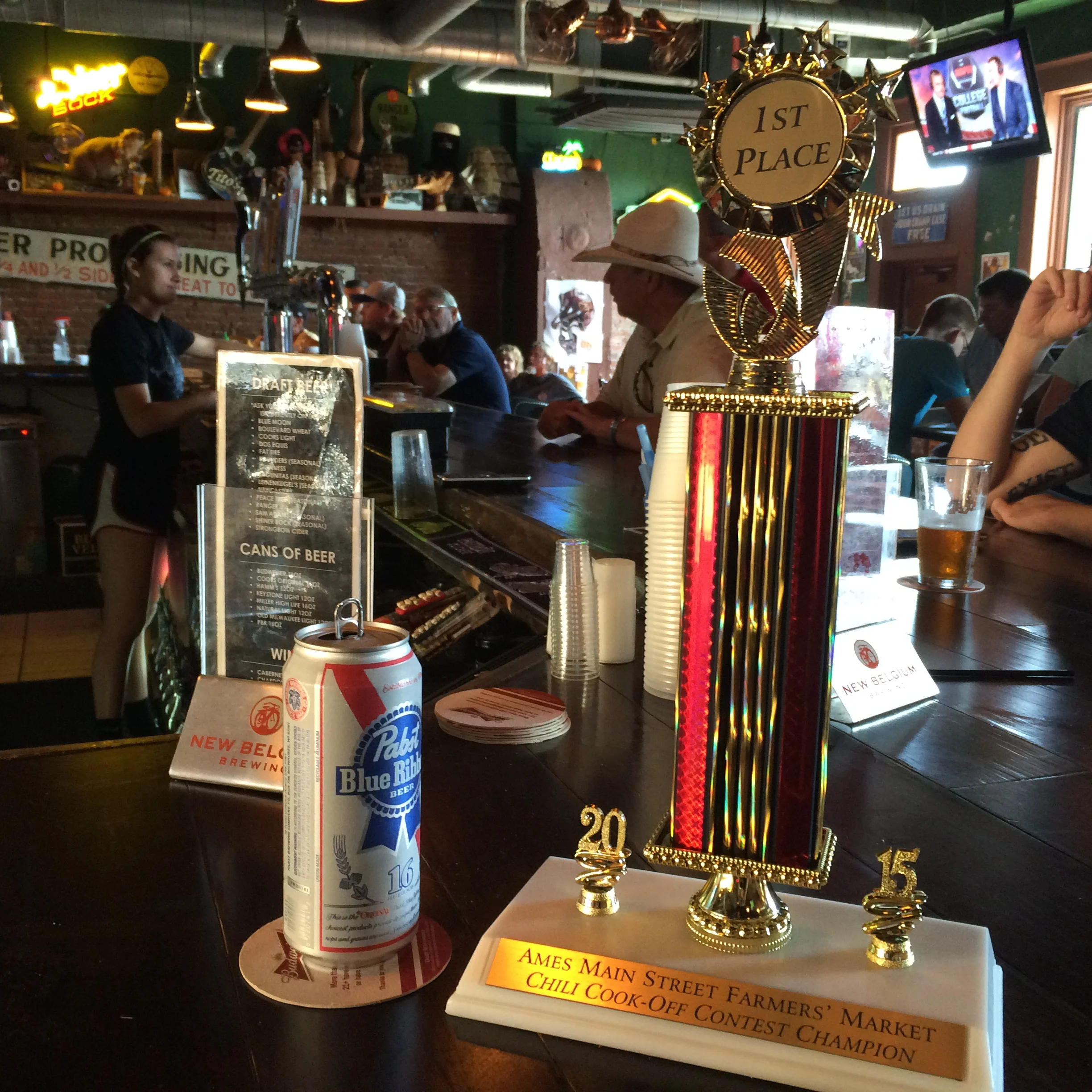 Yeah, we took the trophy to the bar.