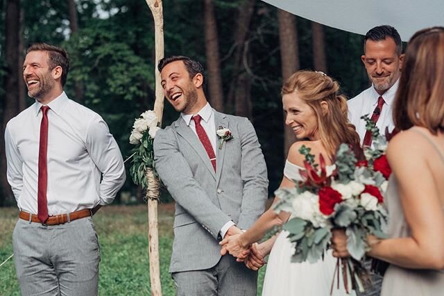 The best kinda weddings (and marriages) are the ones filled with laughter. We were hard pressed to find many images from Adam and Joanna&rsquo;s backyard wedding where laughter wasn&rsquo;t happening. 💕 So many smiles, and one of the most beautiful 