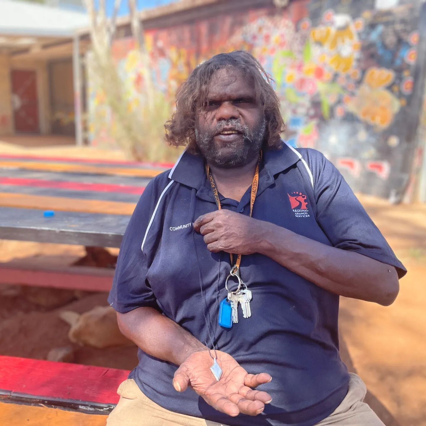 Hot on the heels of the recent launch of our new range of t-shirts, Ernabella Arts now has some bespoke silver jewellery available online at 👉🏽 ernabellaarts.com.au/shop

Artist Derek Thompson is seen here with his Kulata - Spear, and Fiona Wells h