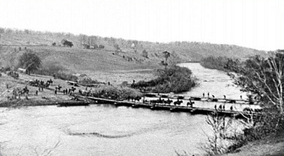 The Army of the Potomac crossing the Rapidan river.