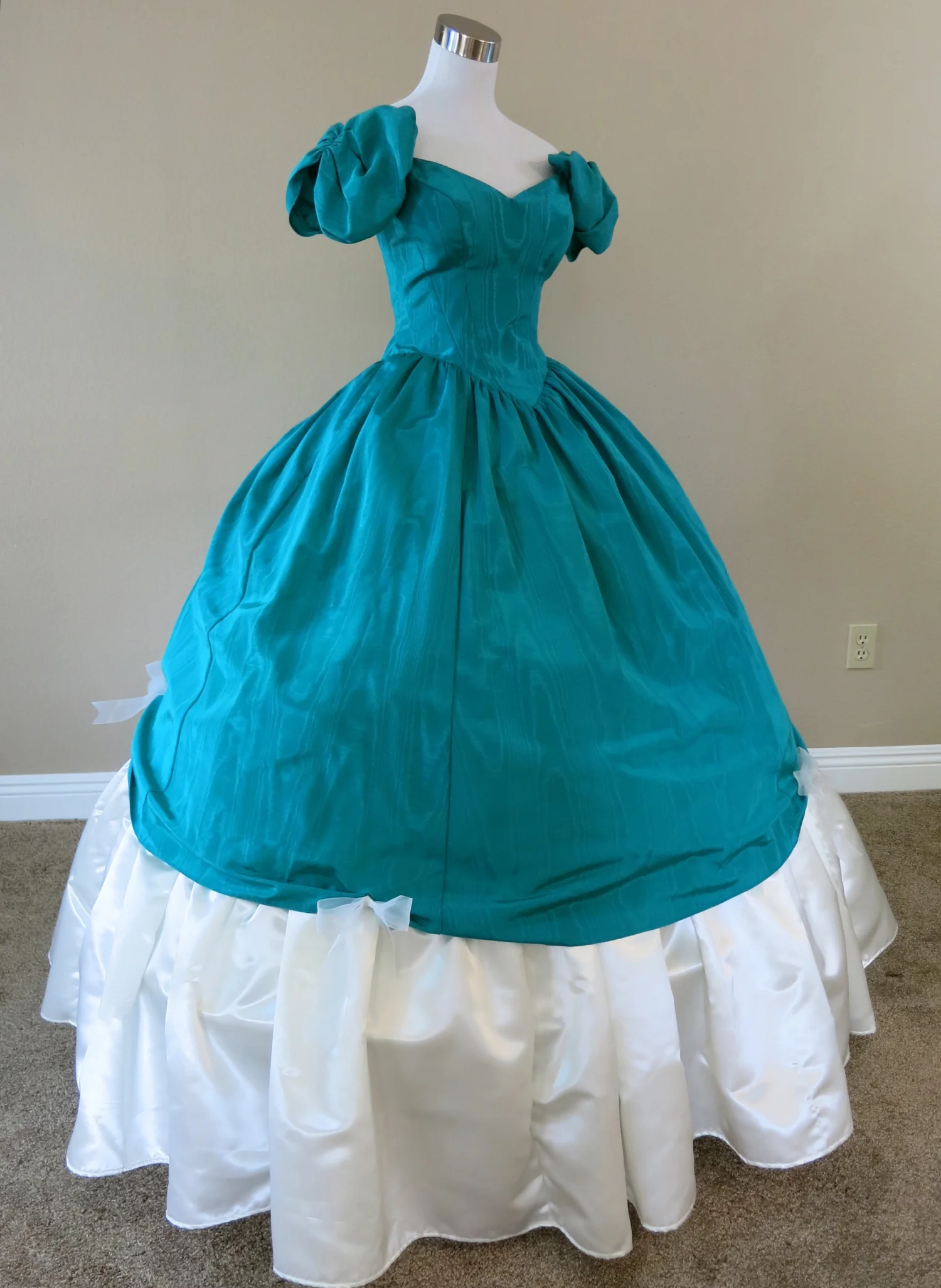 Two Piece Green/Teal Ball Gown (waist - 28")  Civil War Ball Gowns