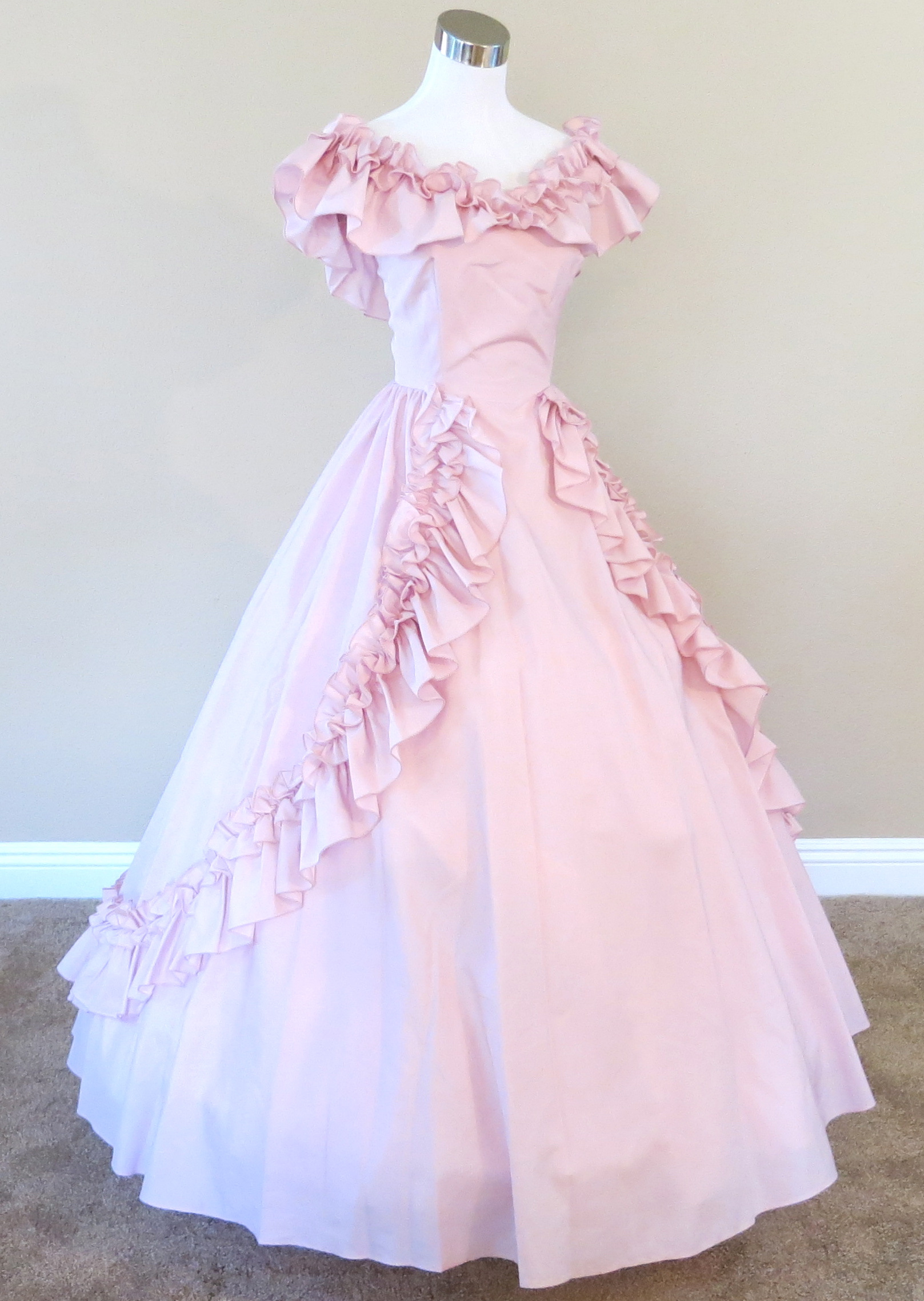 Pink Ruffled Gown — Civil War Ball Gowns & Costume