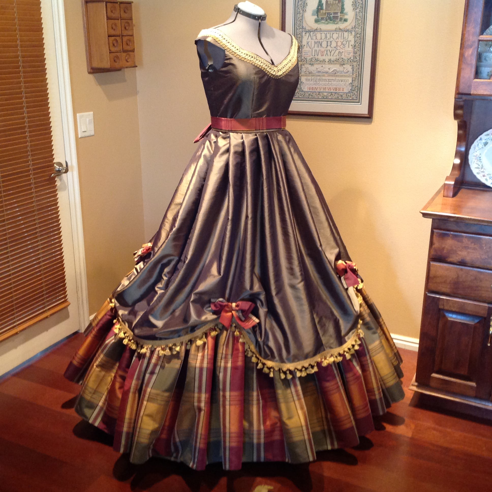 plaid ball gown