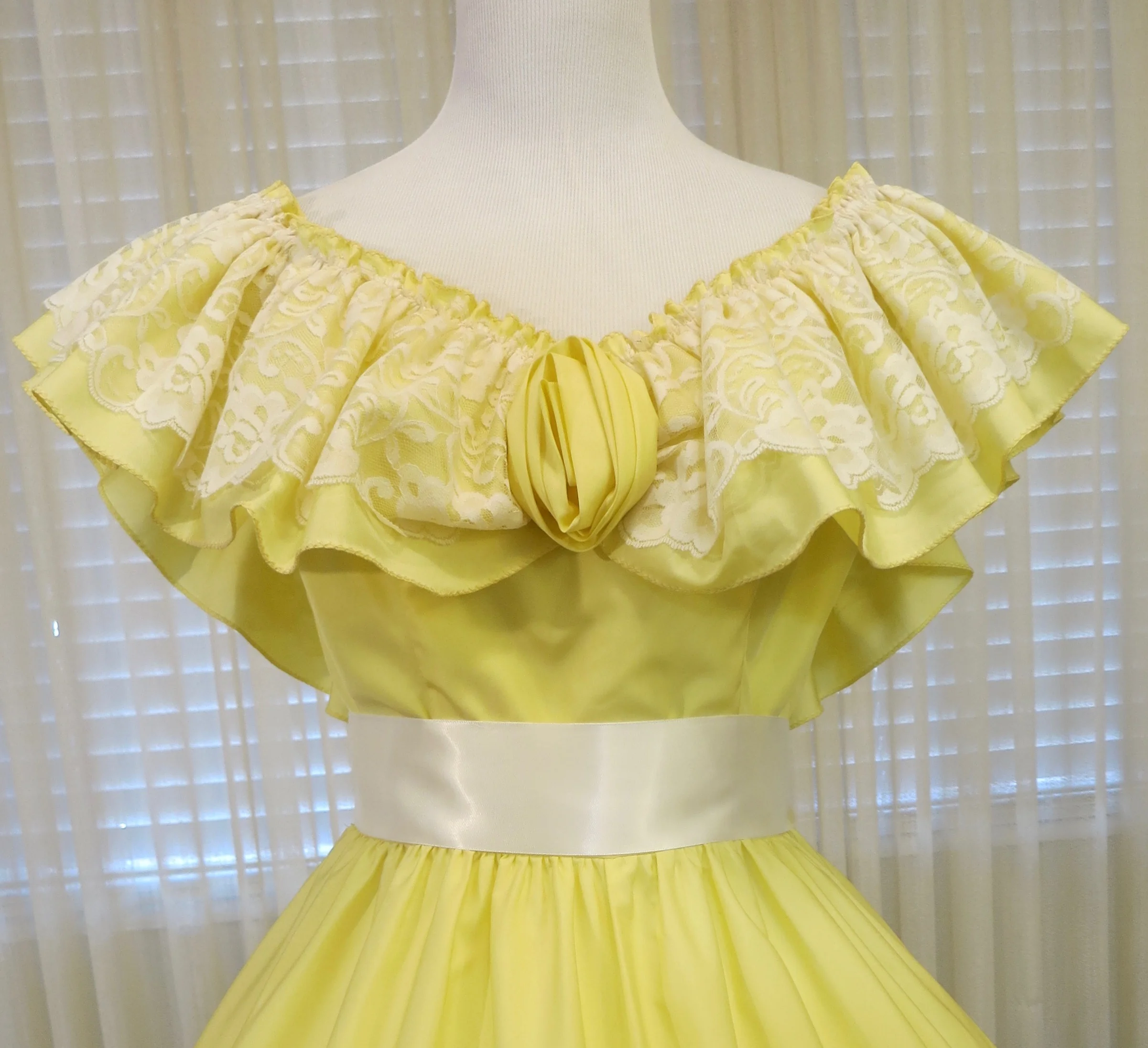 Yellow Gown (waist - 28") - Reserved  Civil War Ball Gowns