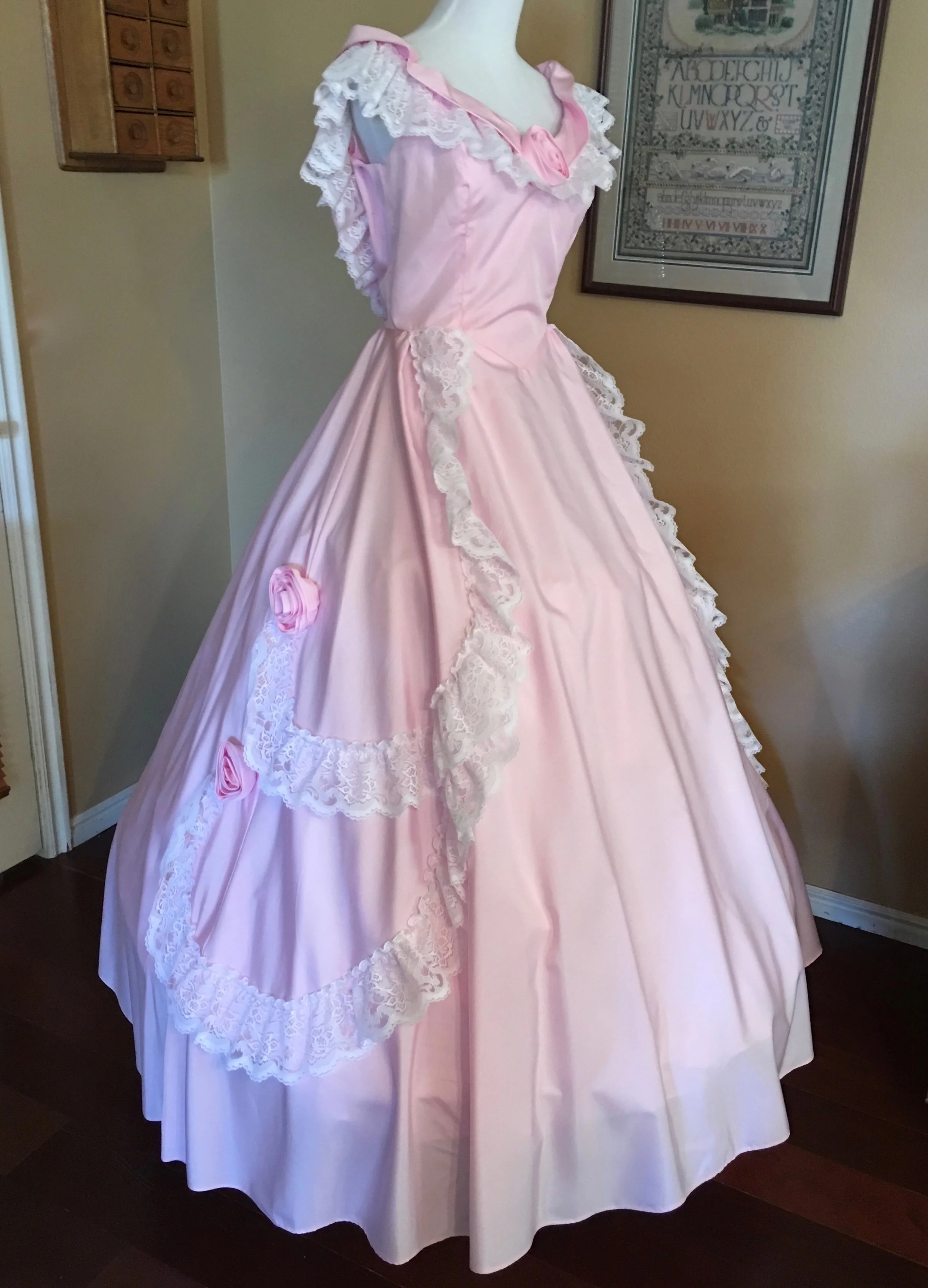 pink rose gown