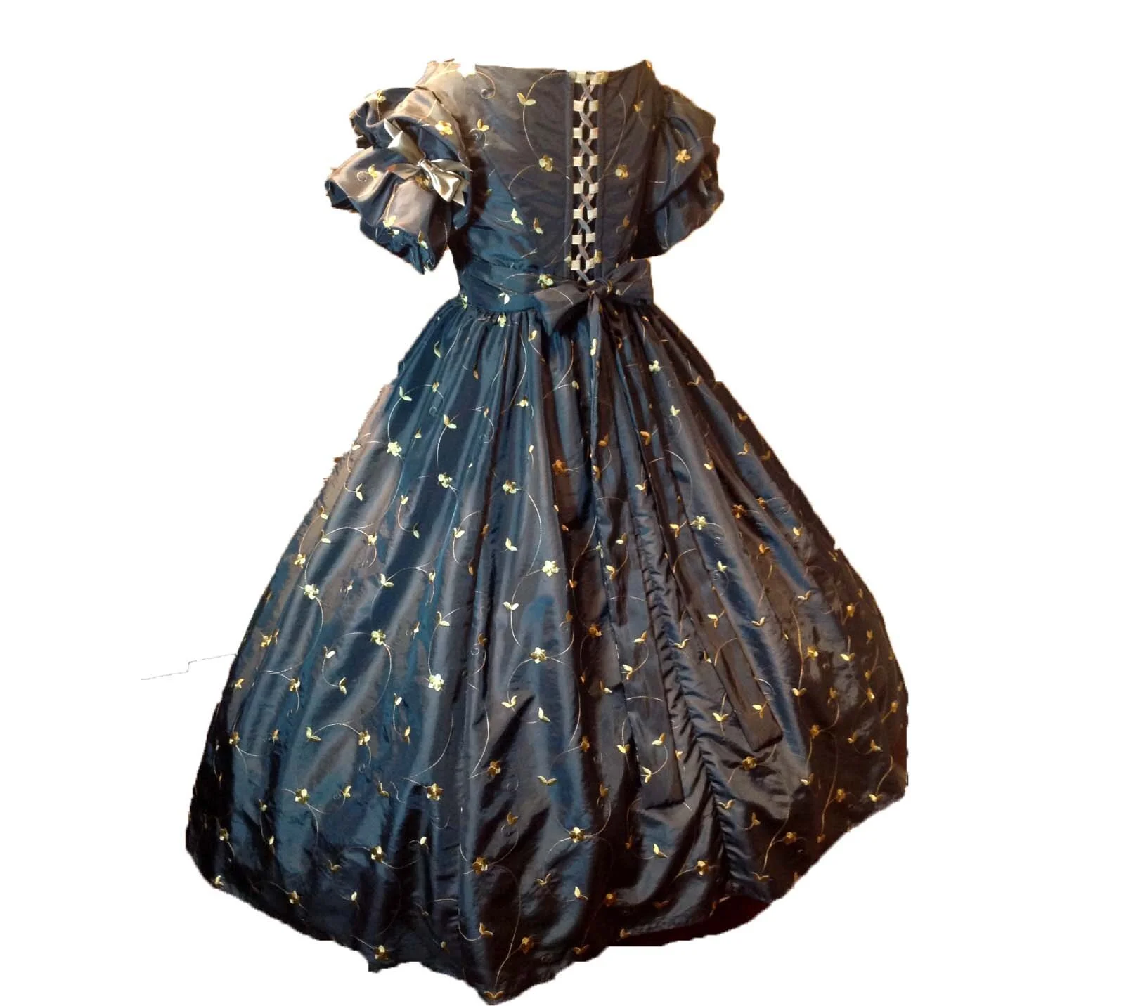 Black & Gold Taffeta Ball Gown (waist