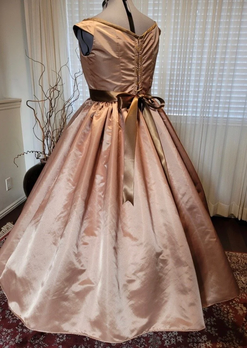 Caramel Taffeta Gown (Waist: 36" - 39")  Civil War Ball Gowns