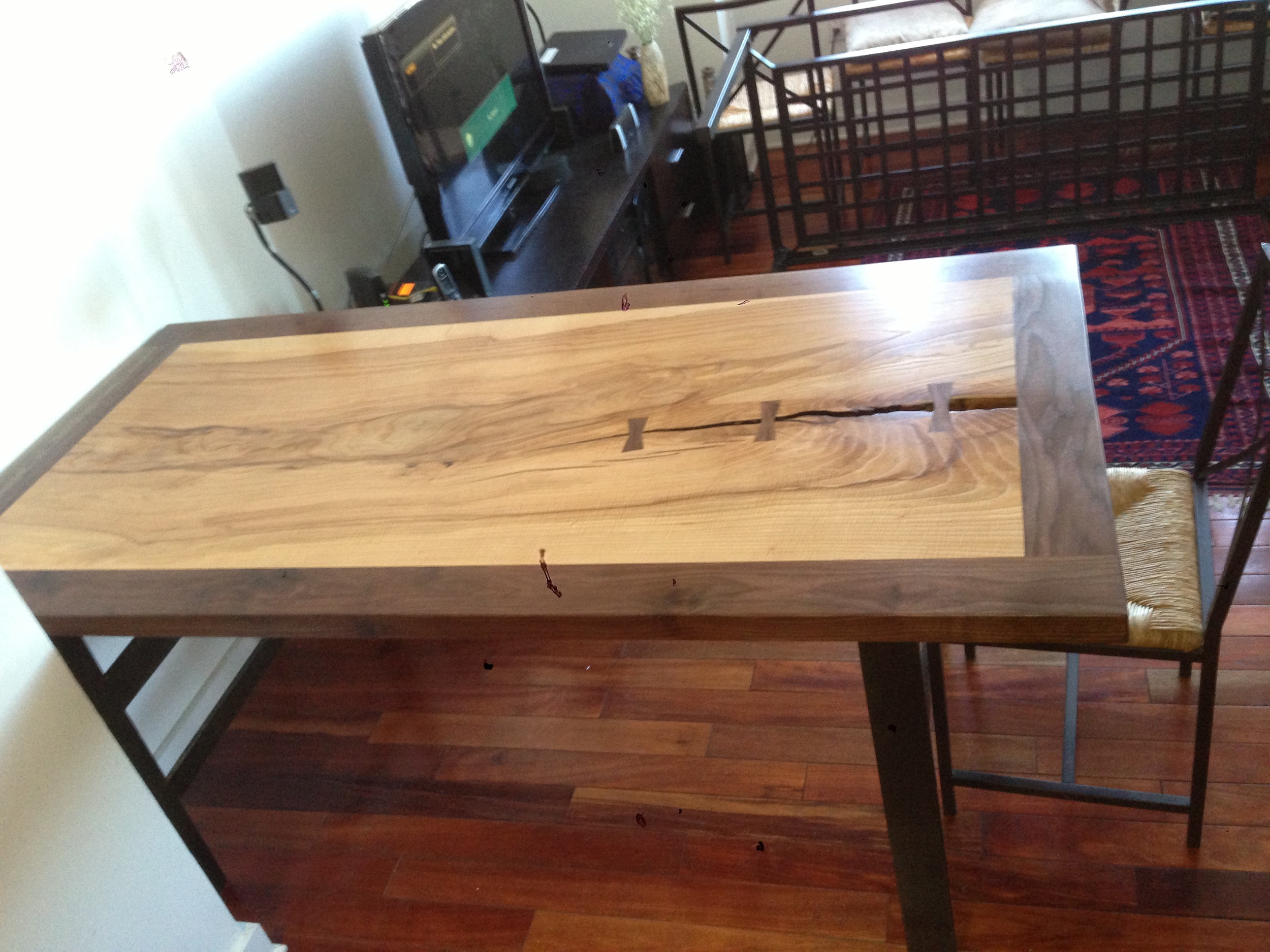 Ash Table with Walnut Border