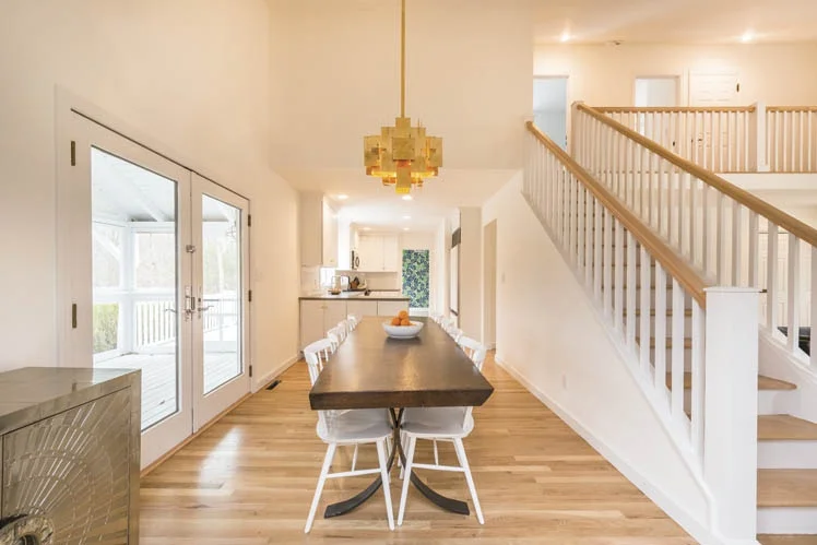 Walnut Stained Oak Table with Curved Legs