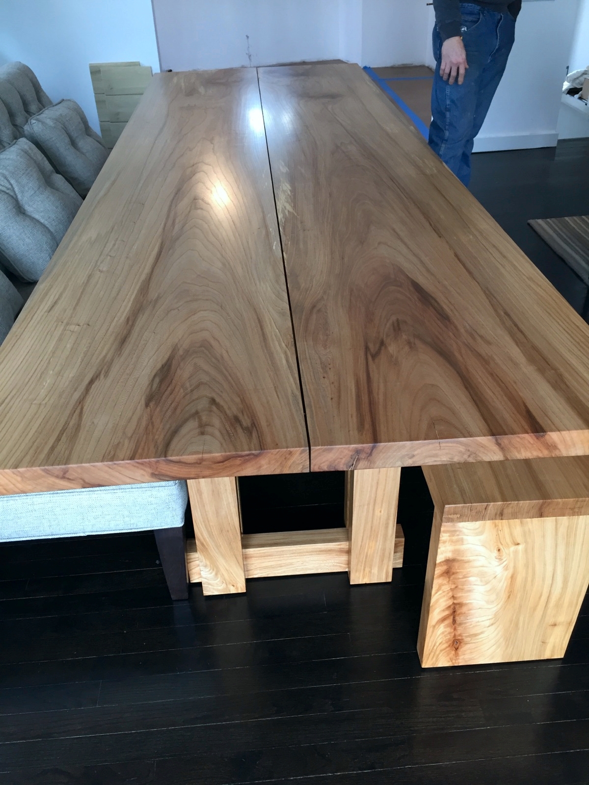 Elm Table and Bench