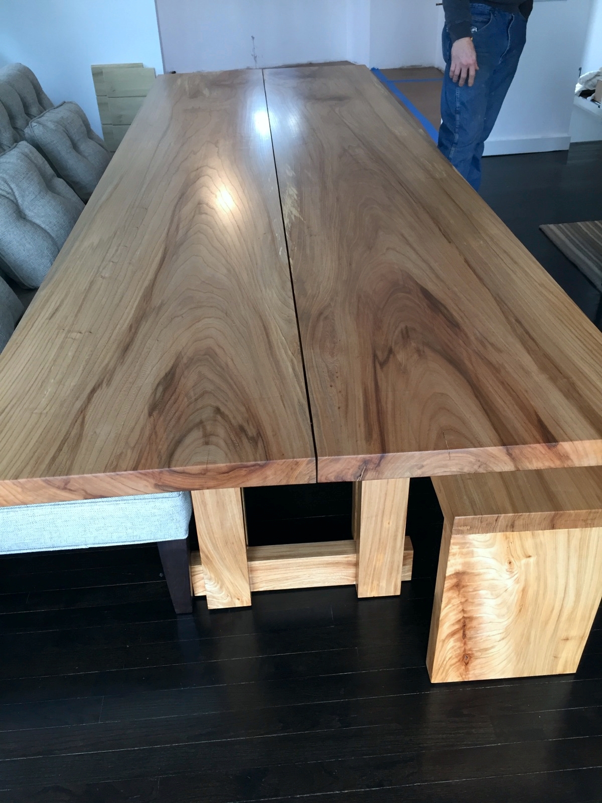Elm Table and Bench