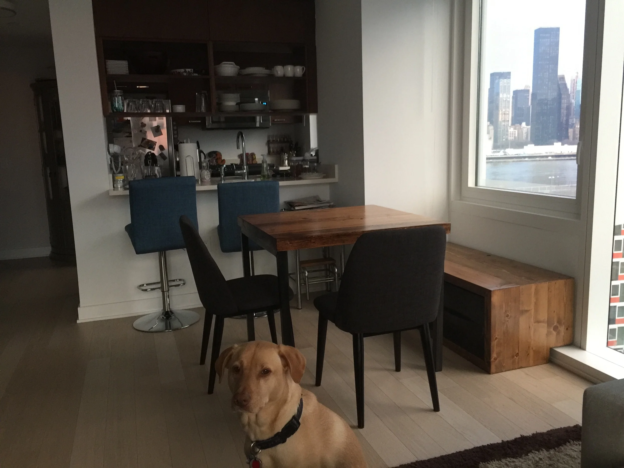 Custom White Pine Table and Storage Bench