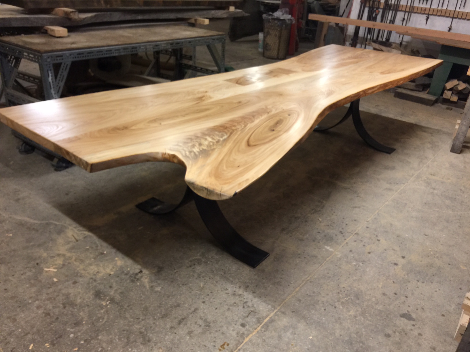 12' Elm Table with Patchwork