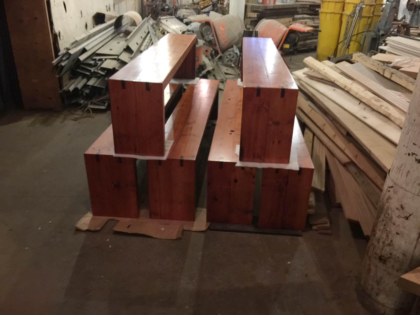 Stained White Pine Benches