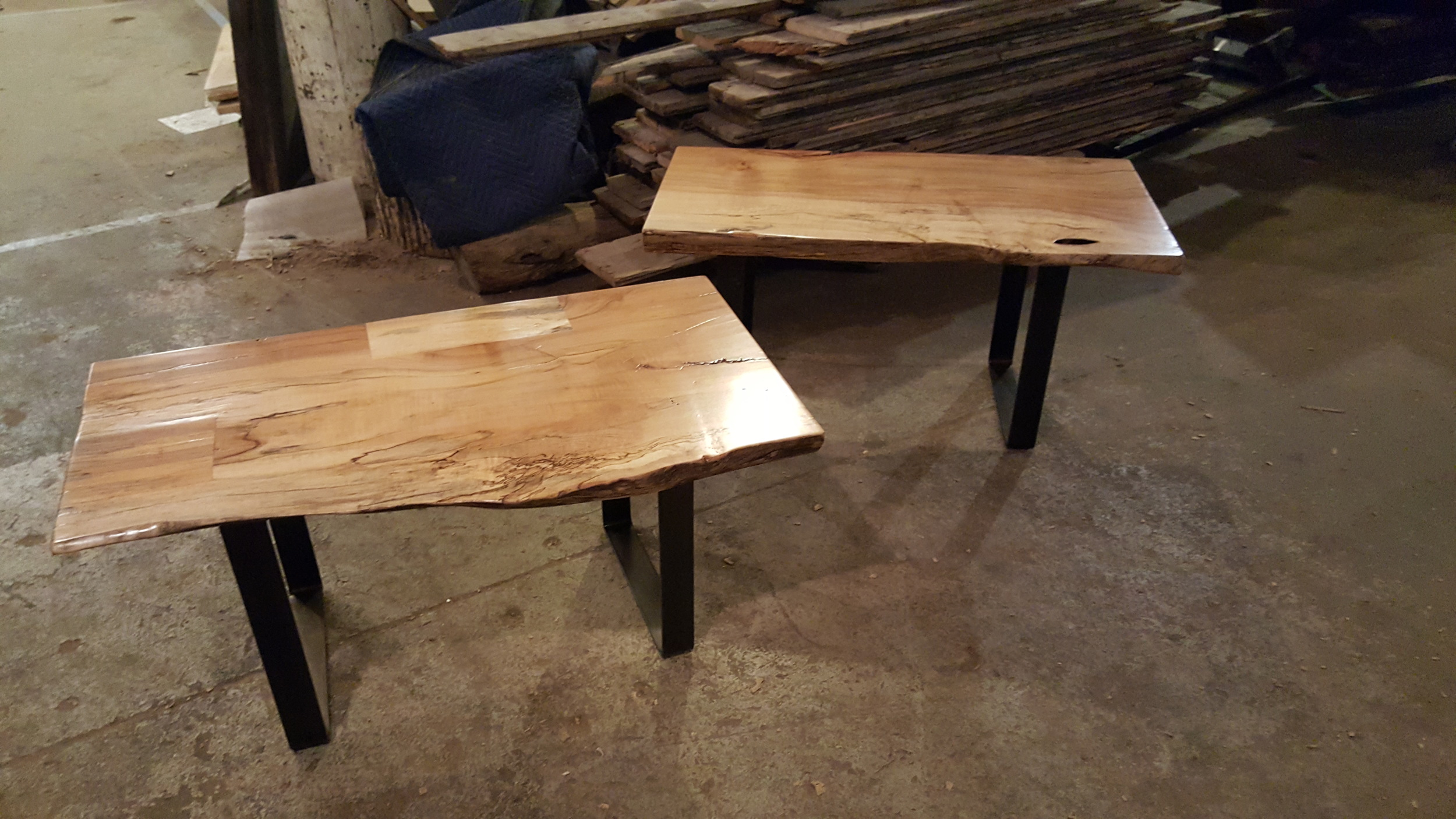 Twin Live Edge Benches