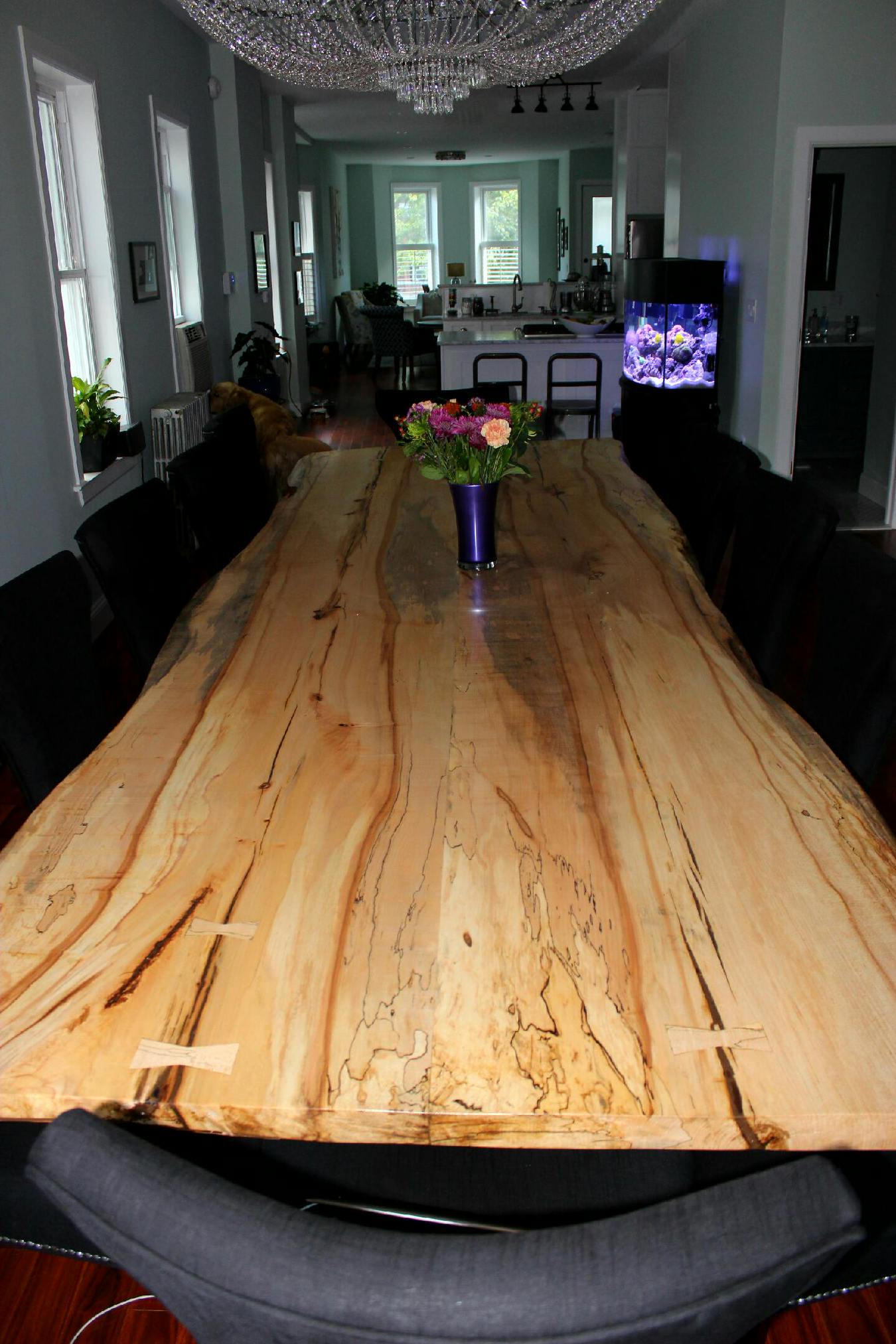 13' Long Spalted Maple Dining Table