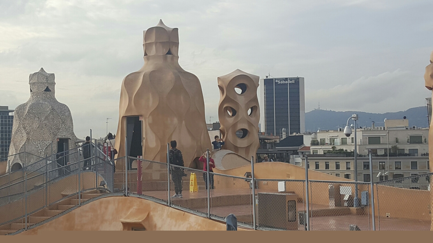 The iconic rooftop of La Pedrera