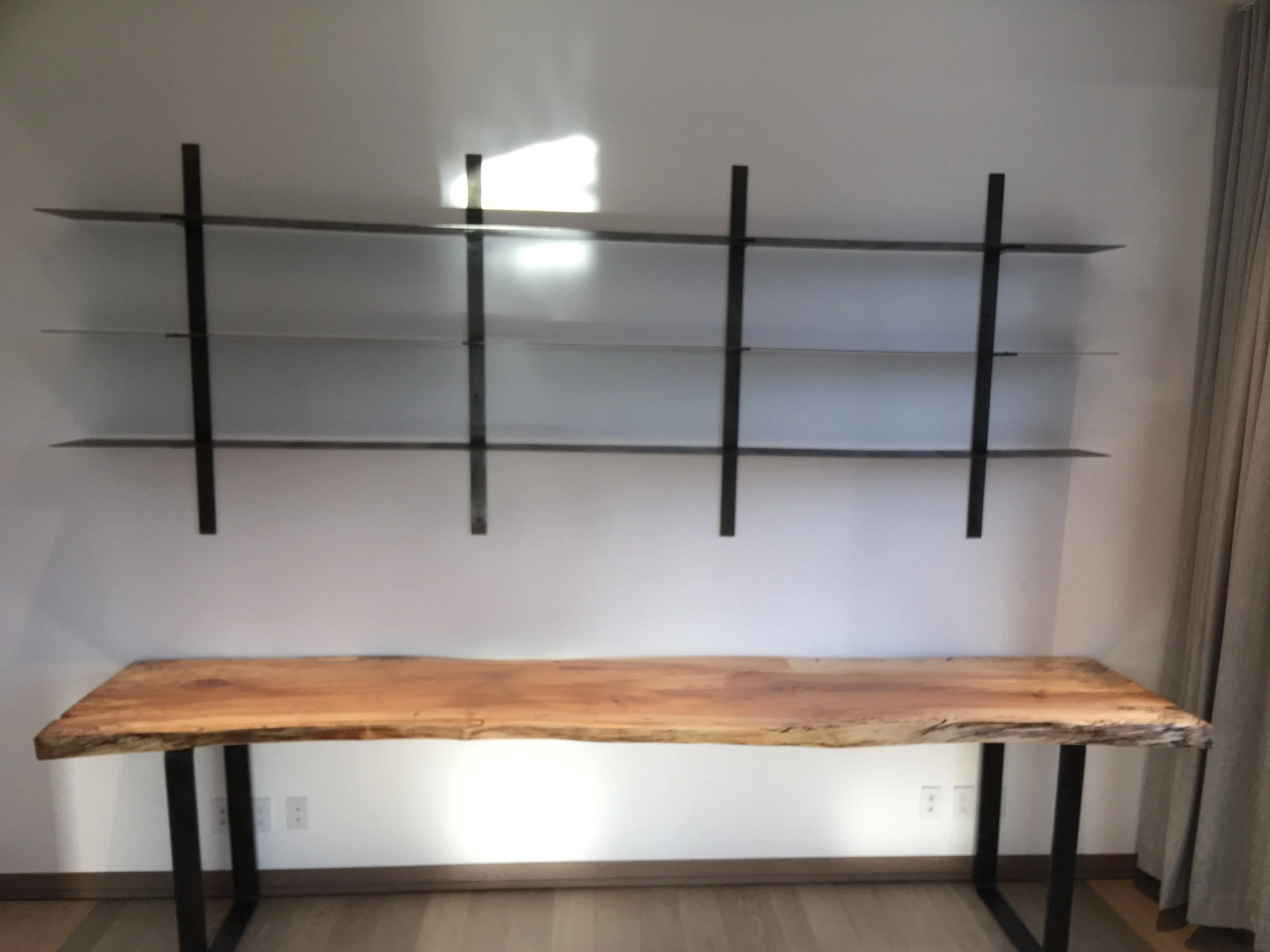 11' desk and shelves