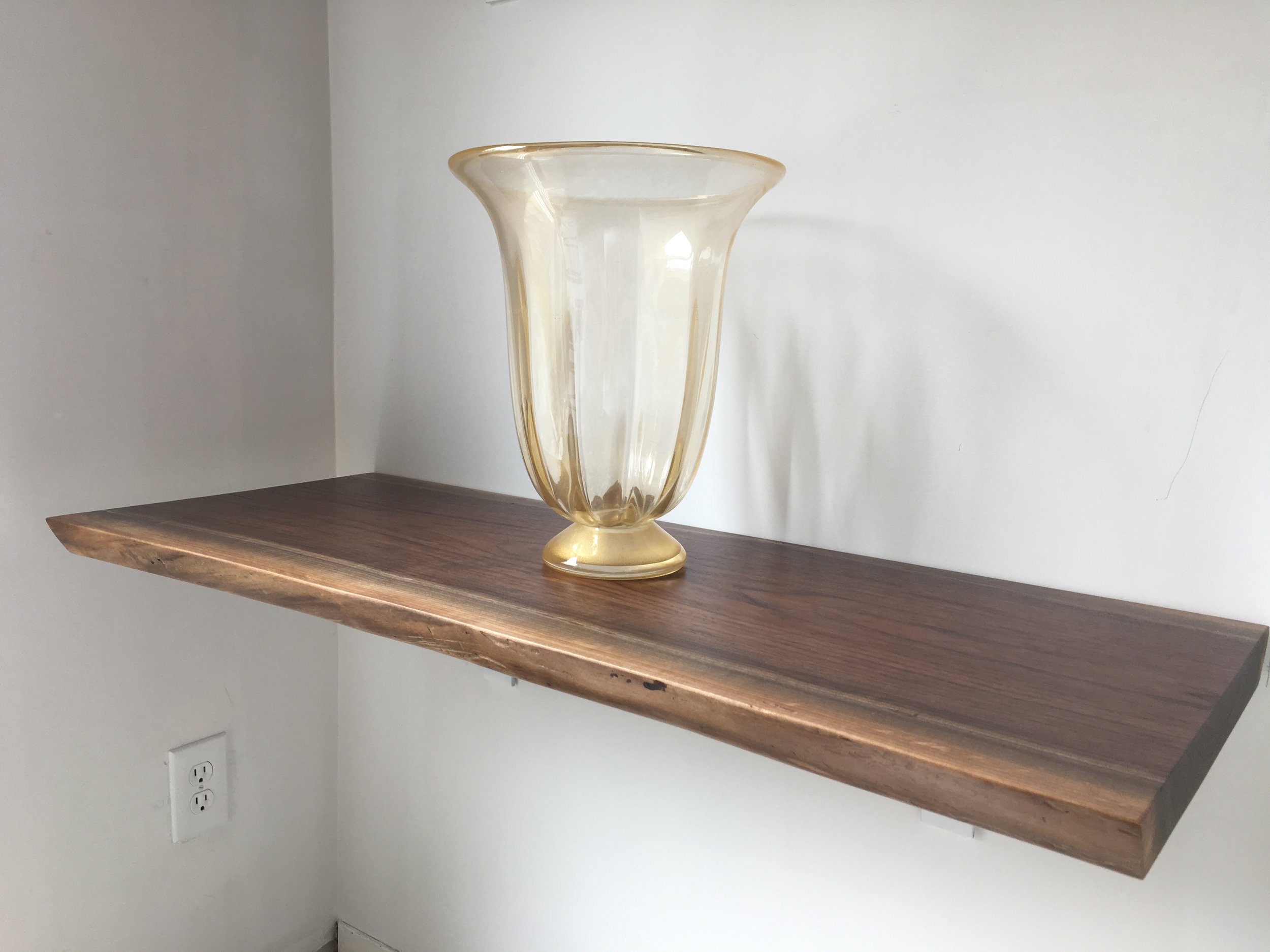 Live Edge Back Walnut Shelf