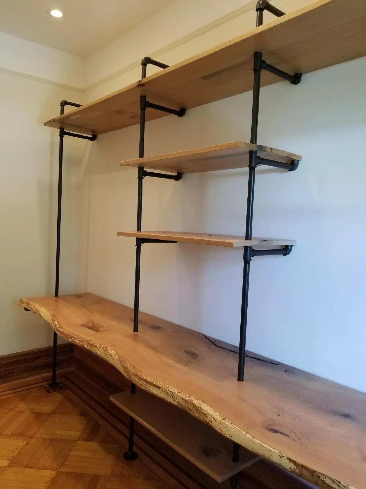 Live Edge White Oak Shelving Unit