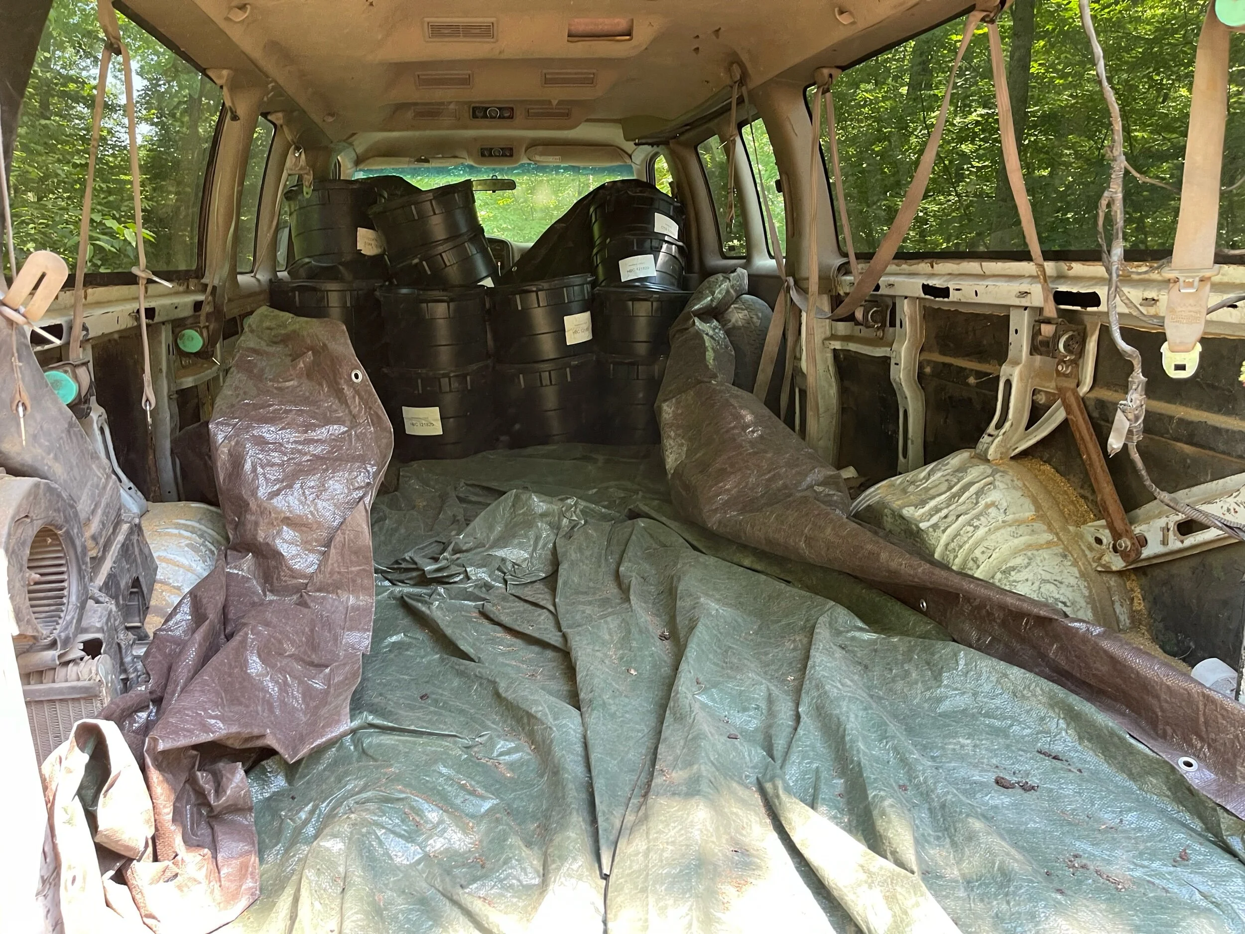Loading horse manure compost from a local horse farm