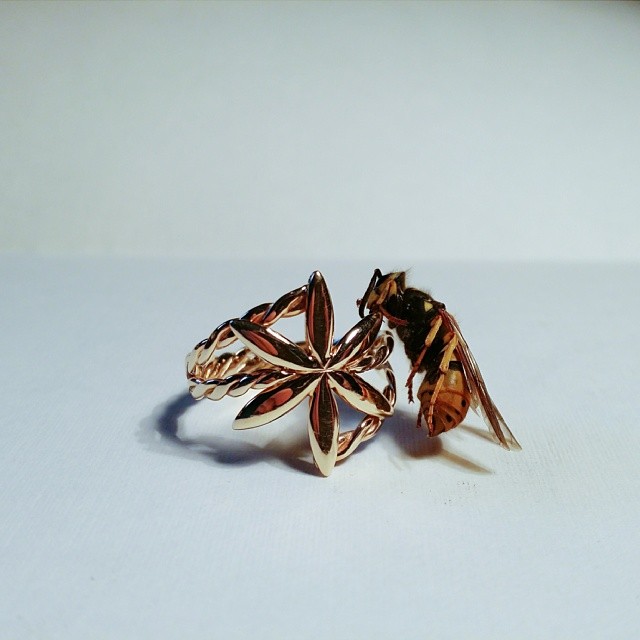 14 Karat Yellow Gold " Flower Of Life " Unisex Ring