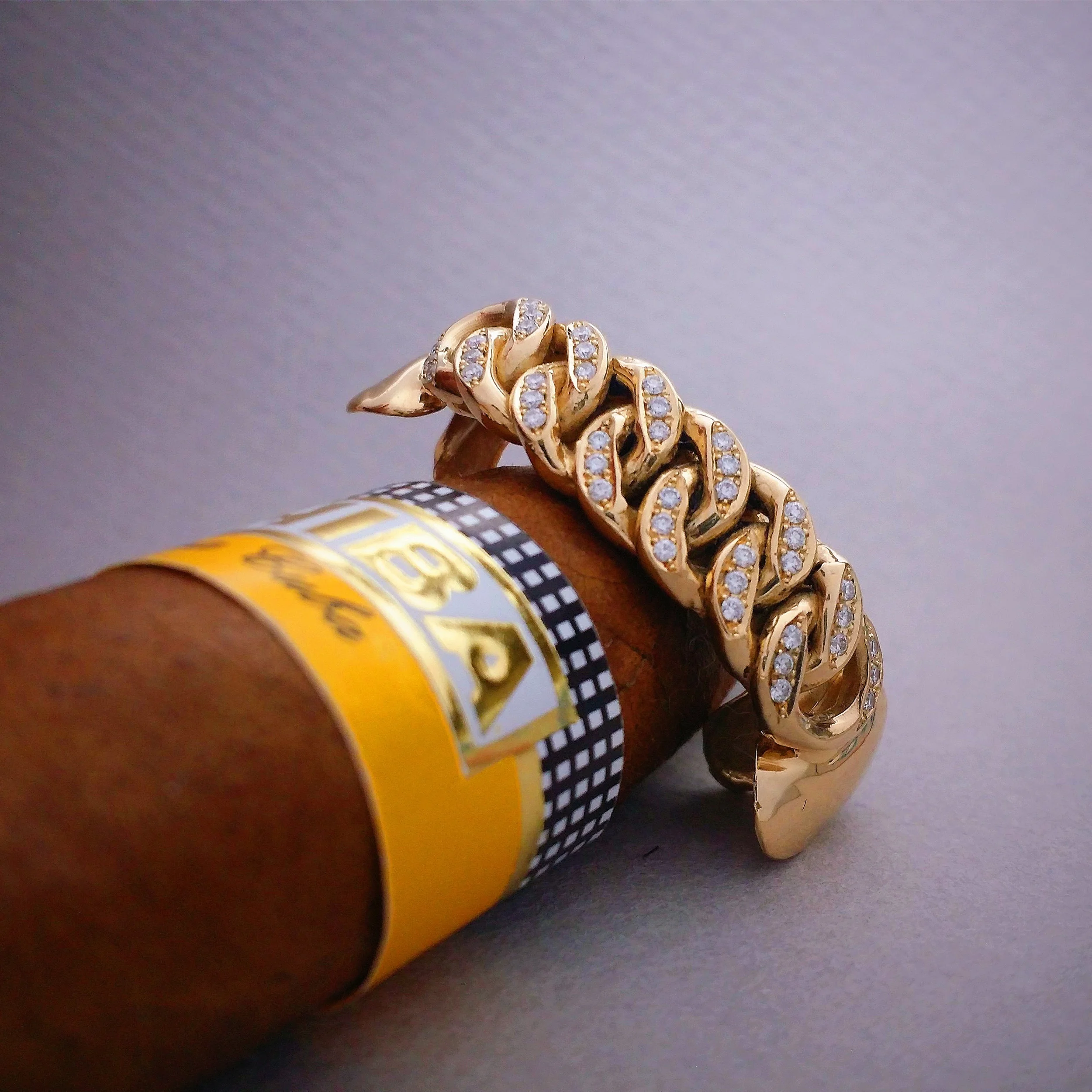 14k Cuban Link Bottom 6 / Iced Out