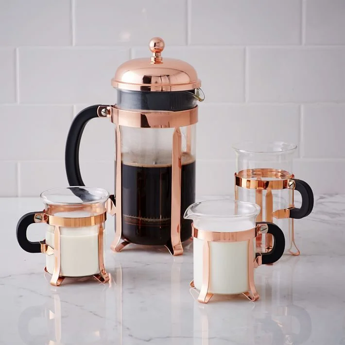Bodum Copper Coffee Collection from West Elm