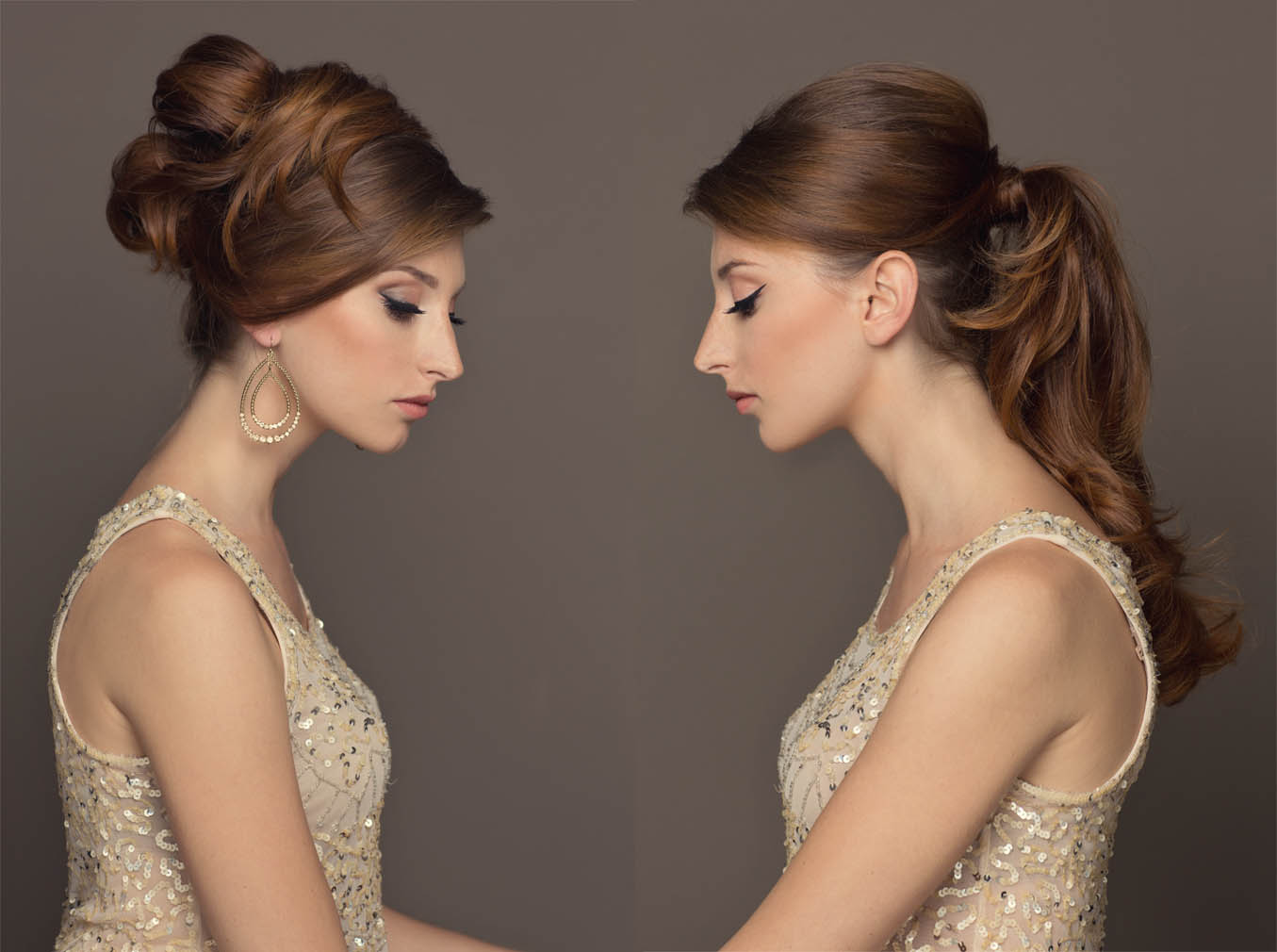 long glamorous ponytail and 60's hair