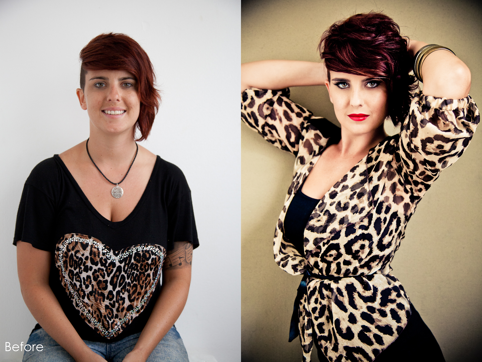 Makeover photos of female with short hair