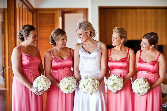 Bride with bridesmaids