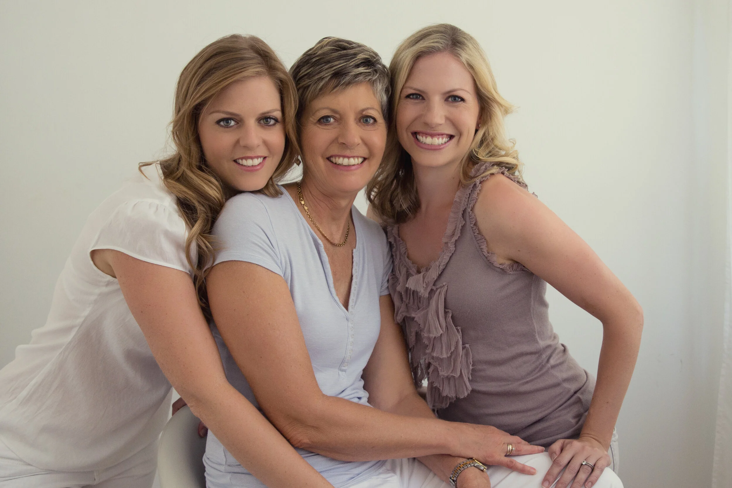 portrait of mother and two daughters