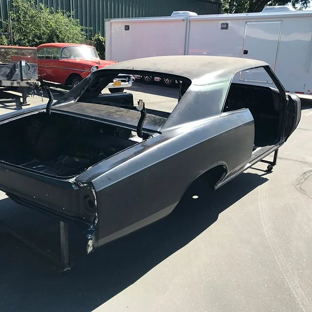 Jeremy got this 67 Chevelle wrapped up, new quarters, full trunk, full floors, new rear deck filler and a bunch of rust repair around the windshield frame.
