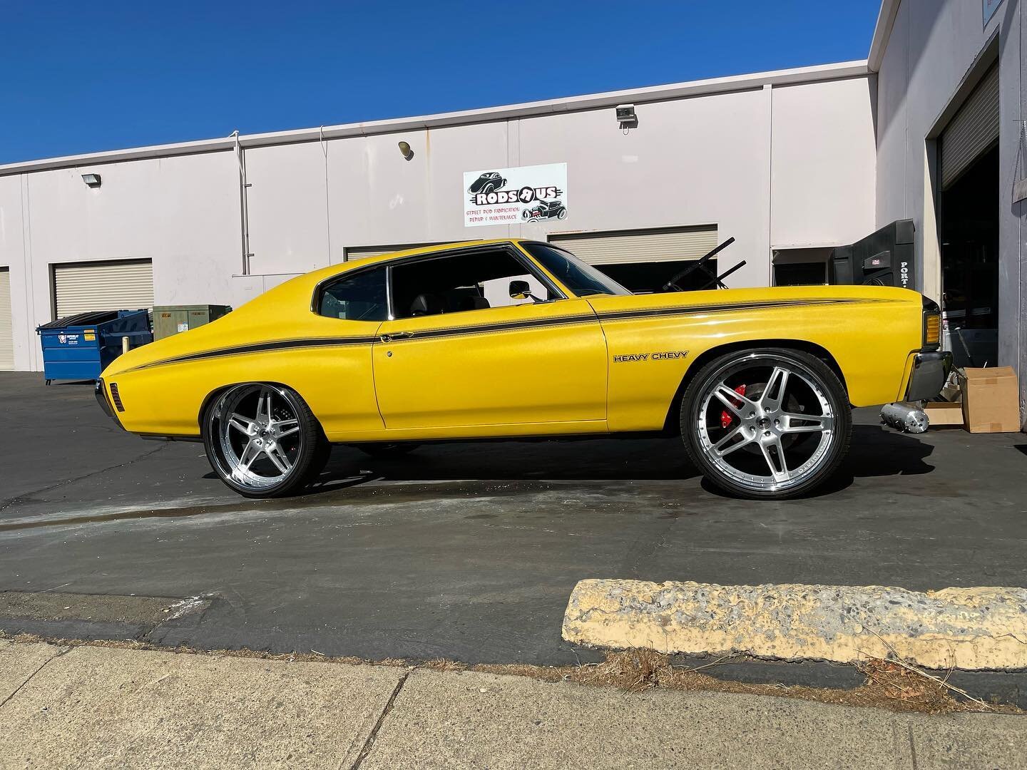 Fresh LS built by @motormachine, @heidtssuspensions front suspension with @qa1motorsports and a bunch of other little stuff on #heavychevy