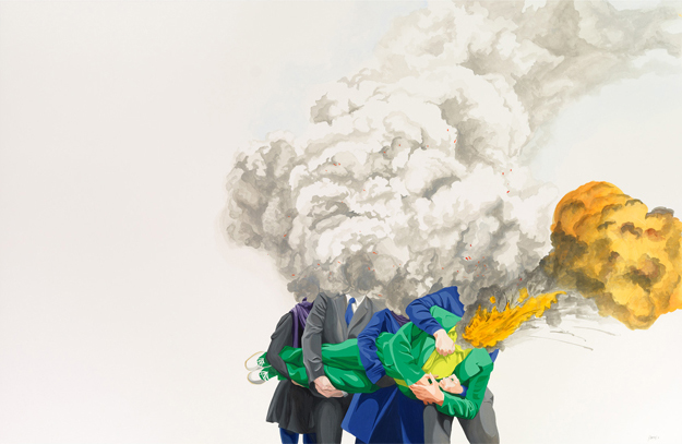 They Weren't Taking It Well | 2011 | Gouache on paper | 40" x 26"