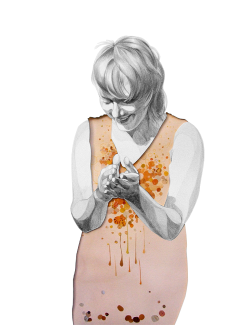 Helga | In collaboration with Amanda Rose | 2010 Graphite, watercolor, and cut paper | 16" x 22"