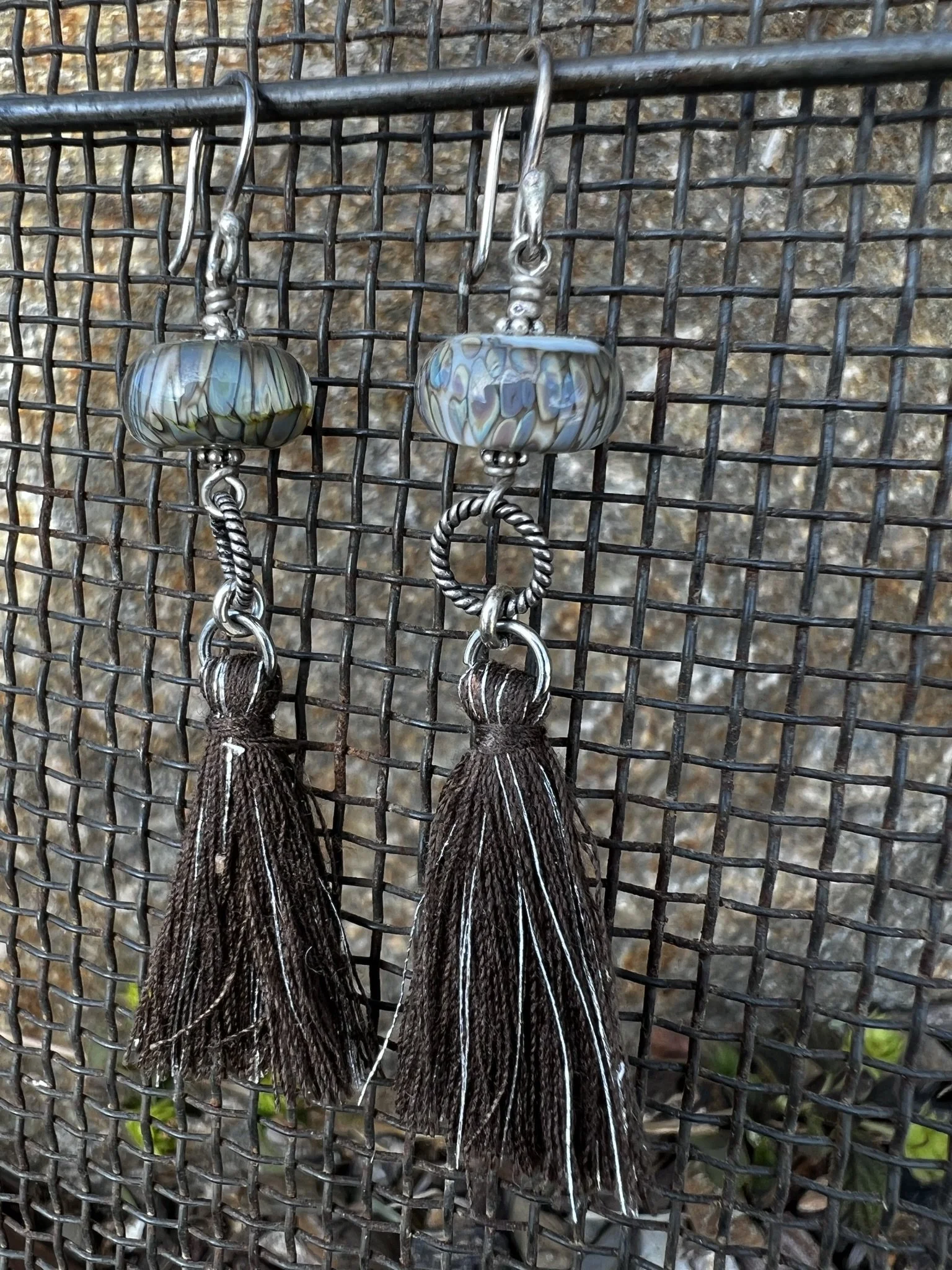 Boho Earrings with Silk Tassels