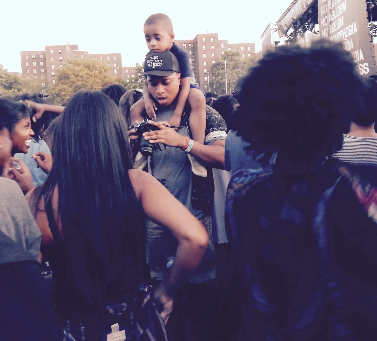 Father-son bonding time at Afropunk. We noticed there were a lot of kids being introduced to the Afropunk culture and we loved it!