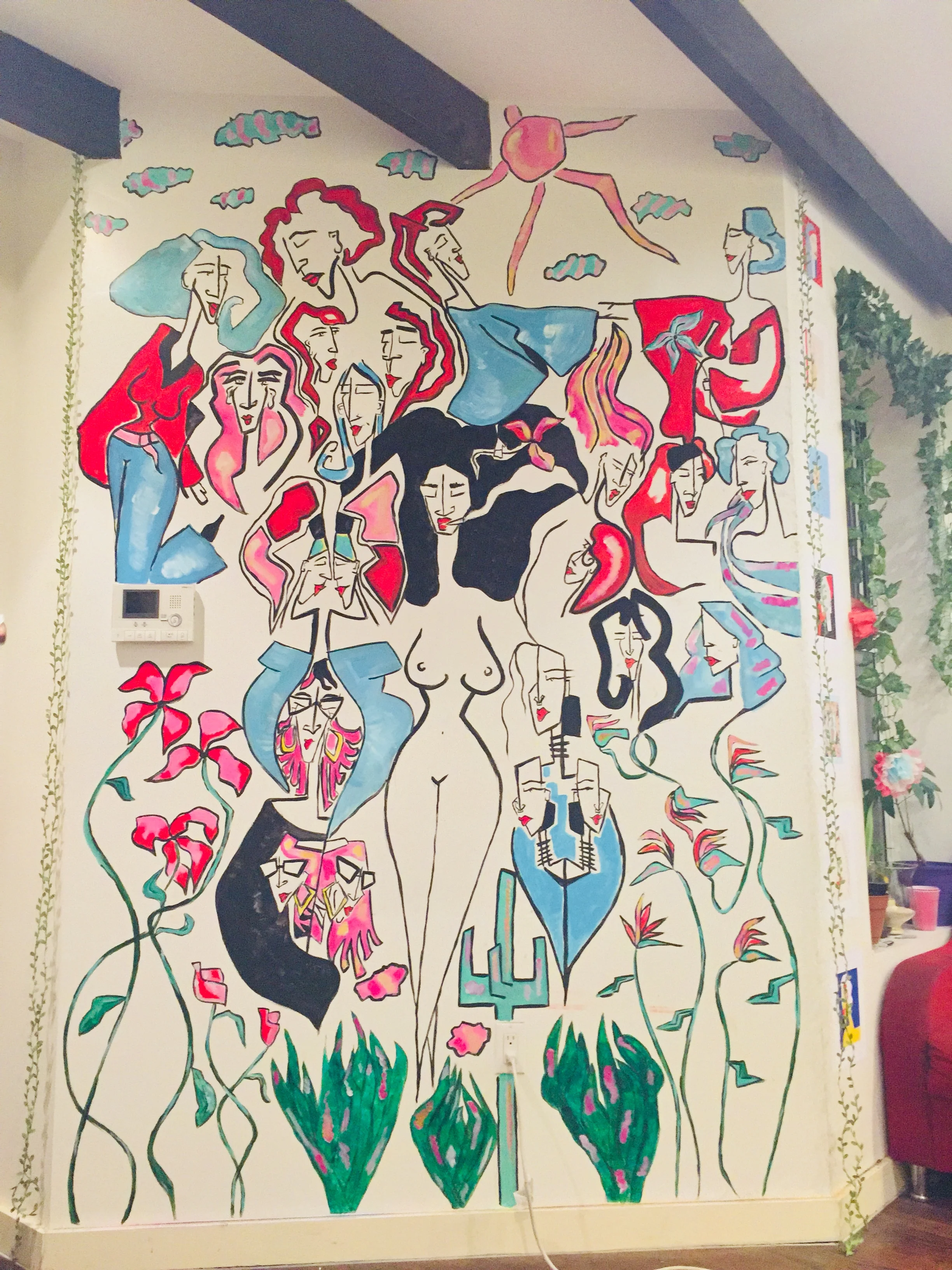 Paley Martin, Mixed Media Mural, 2017.
